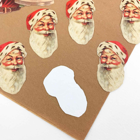 Santa Scrap Faces Loose Christmas Paper Scrap Pack